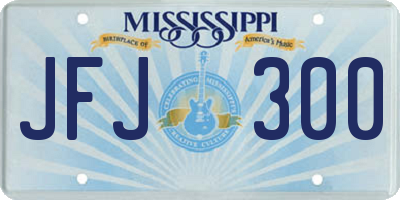 MS license plate JFJ300