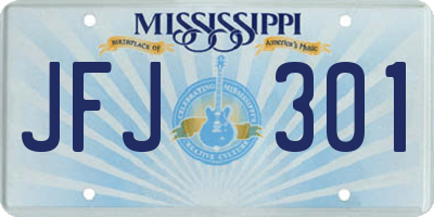 MS license plate JFJ301