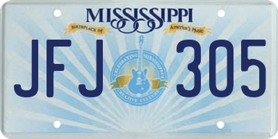 MS license plate JFJ305