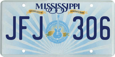 MS license plate JFJ306