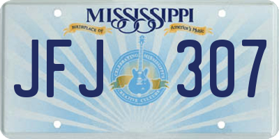 MS license plate JFJ307