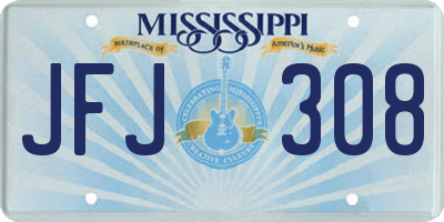 MS license plate JFJ308