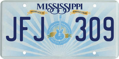 MS license plate JFJ309