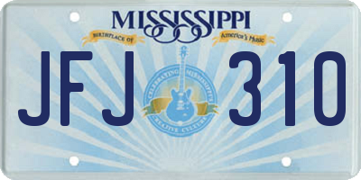 MS license plate JFJ310