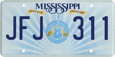 MS license plate JFJ311