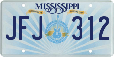 MS license plate JFJ312