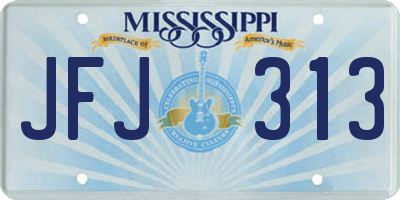 MS license plate JFJ313