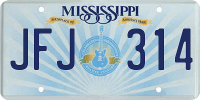 MS license plate JFJ314