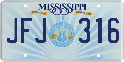 MS license plate JFJ316