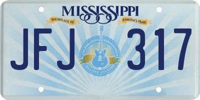 MS license plate JFJ317