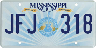 MS license plate JFJ318