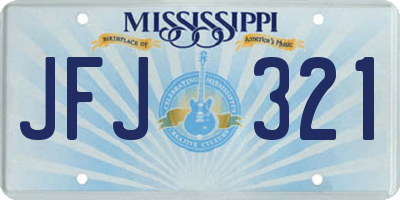 MS license plate JFJ321