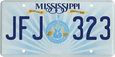 MS license plate JFJ323