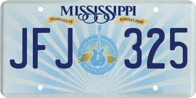 MS license plate JFJ325