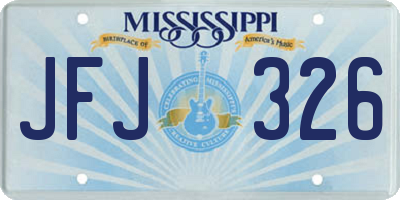MS license plate JFJ326