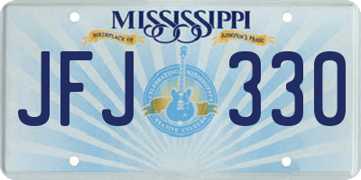 MS license plate JFJ330