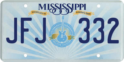 MS license plate JFJ332