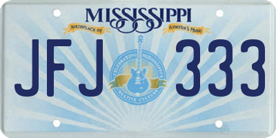 MS license plate JFJ333