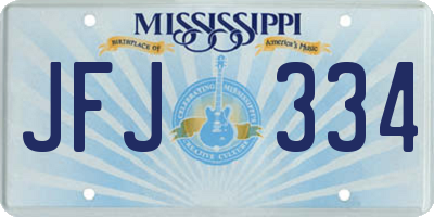 MS license plate JFJ334