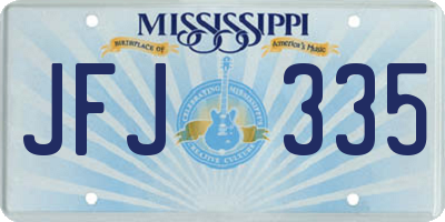 MS license plate JFJ335