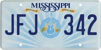 MS license plate JFJ342