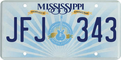 MS license plate JFJ343