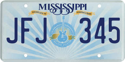 MS license plate JFJ345