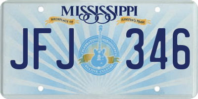 MS license plate JFJ346