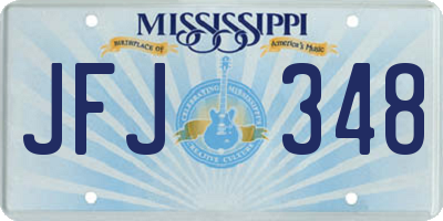 MS license plate JFJ348