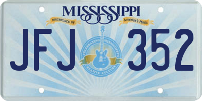 MS license plate JFJ352