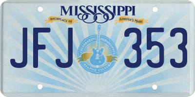 MS license plate JFJ353