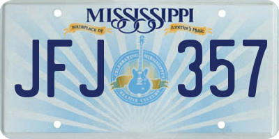 MS license plate JFJ357