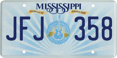 MS license plate JFJ358