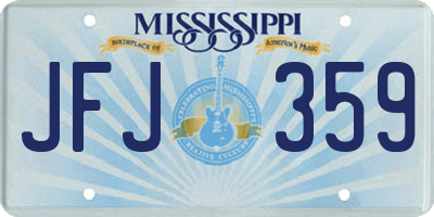 MS license plate JFJ359