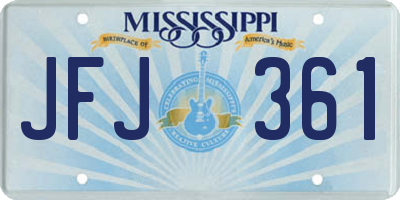 MS license plate JFJ361