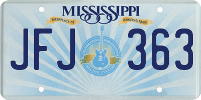 MS license plate JFJ363