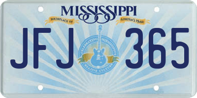 MS license plate JFJ365