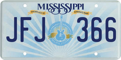 MS license plate JFJ366