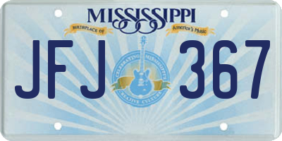 MS license plate JFJ367