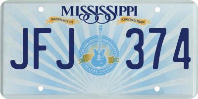 MS license plate JFJ374