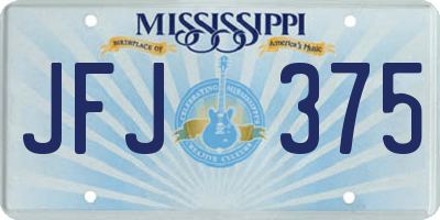 MS license plate JFJ375