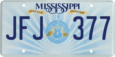 MS license plate JFJ377