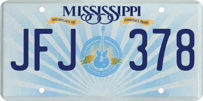 MS license plate JFJ378