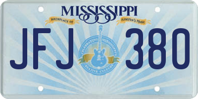 MS license plate JFJ380