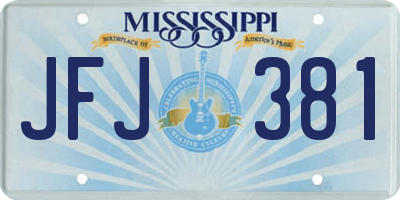 MS license plate JFJ381