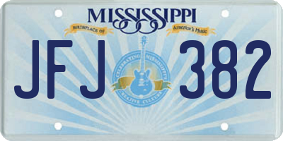 MS license plate JFJ382