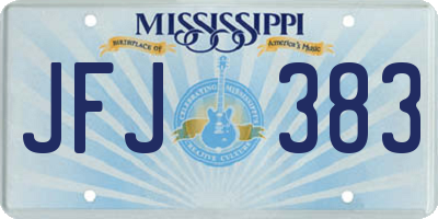 MS license plate JFJ383
