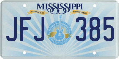 MS license plate JFJ385