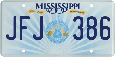 MS license plate JFJ386