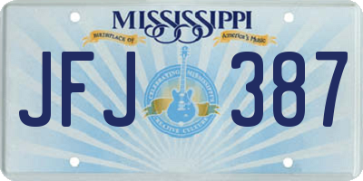 MS license plate JFJ387